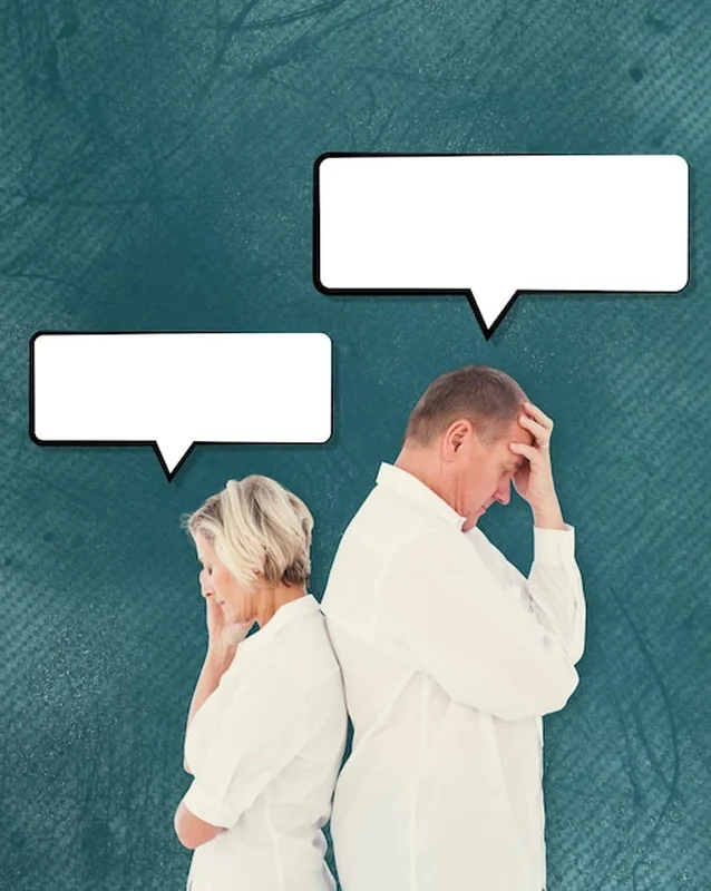 Zdenerwowana para po walce nie rozmawiająca ze sobą